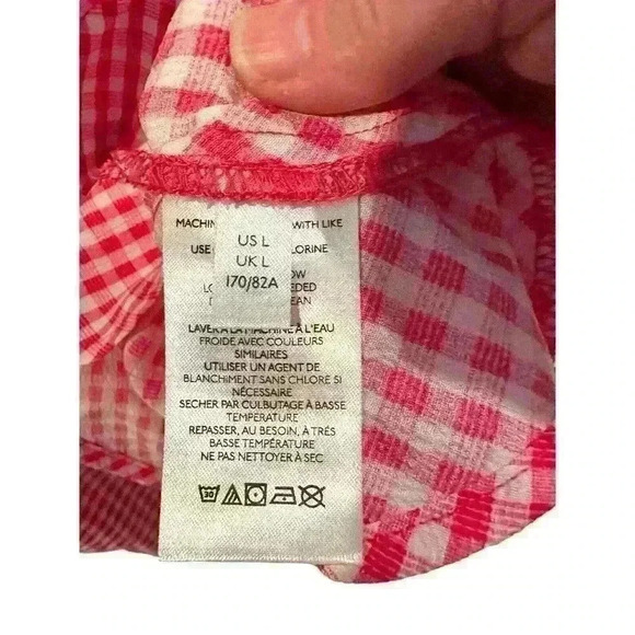 Urban Outfitters Pink Check Gingham "Angie" Circle Skirt Size L Large - Picture 3 of 7